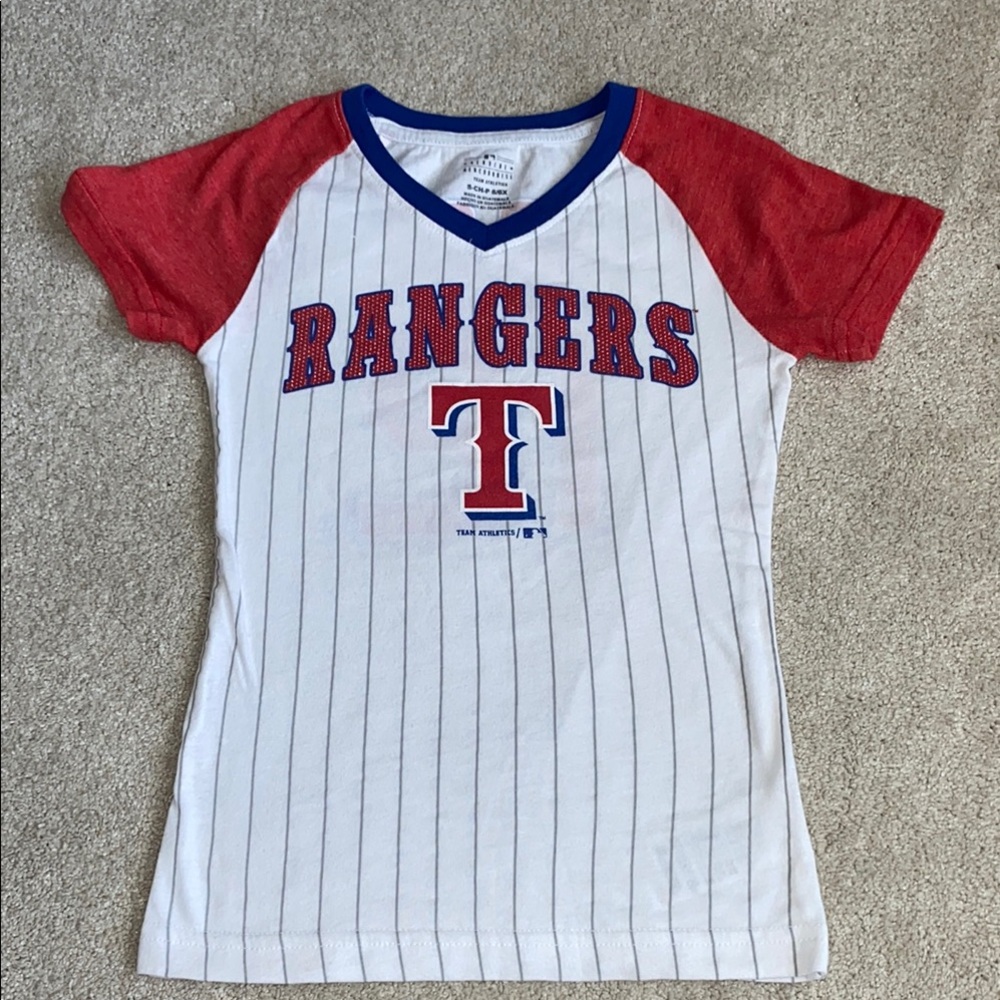 Rangers Kids Baseball Tee - Red and White